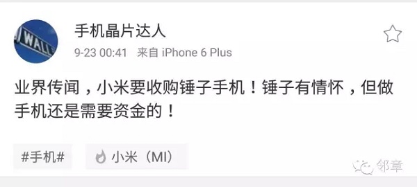 未来谁会收购锤子？