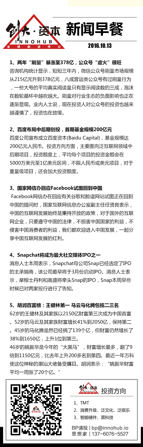 10 月 13 日新闻早餐